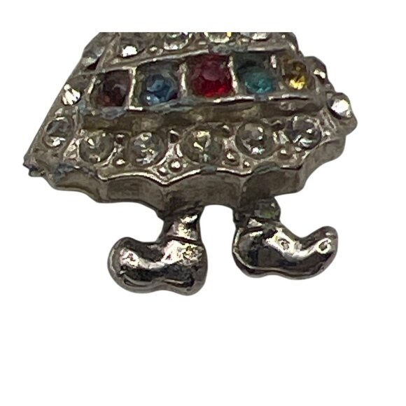 Vintage Articulated Rhinestone Folk Girl Brooch Clogs Figural 1950s Faux Pearl - Picture 4 of 13